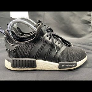 Adidas NMD_R1 J Sneakers Mesh Japan Core Black White Boys Sz 3.5 Women Sz 4.5